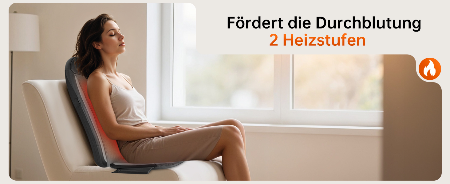 Масажне сидіння Comfier з функцією Shiatsu для шиї та спини, з підігрівом, для офісу та дому