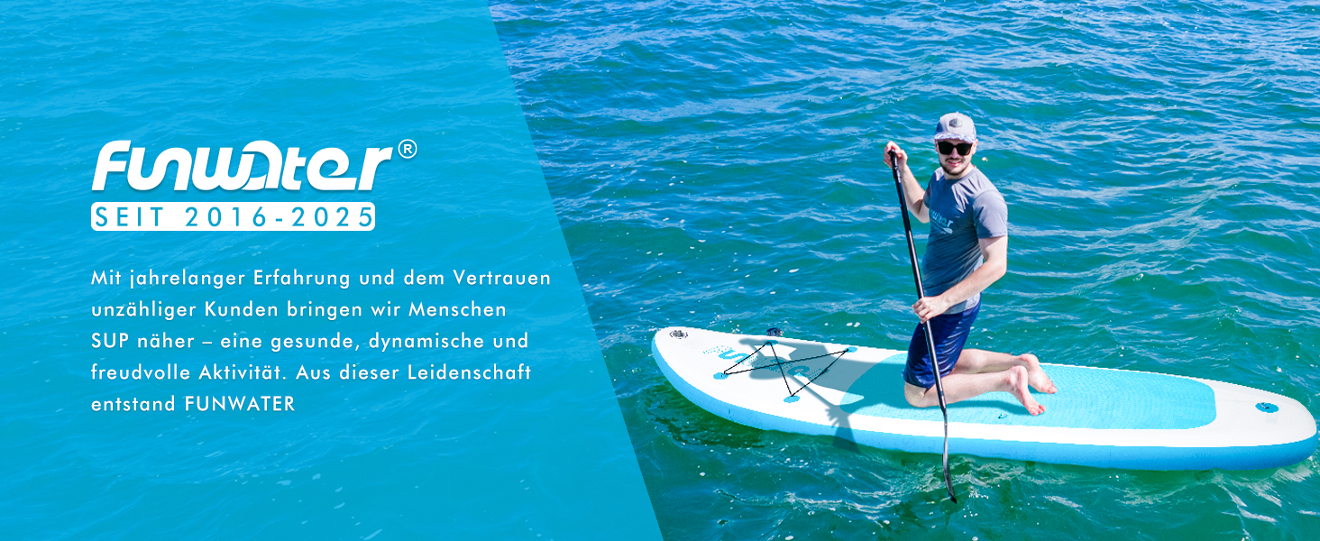 Надувний SUP Борд FunWater 320CM – Комплект для Сапбордингу: Весло, Рюкзак, 3 Ласти, Насос, Леєра. Підходить для початківців та досвідчених. 10' 6 – Оранжевий/Білий