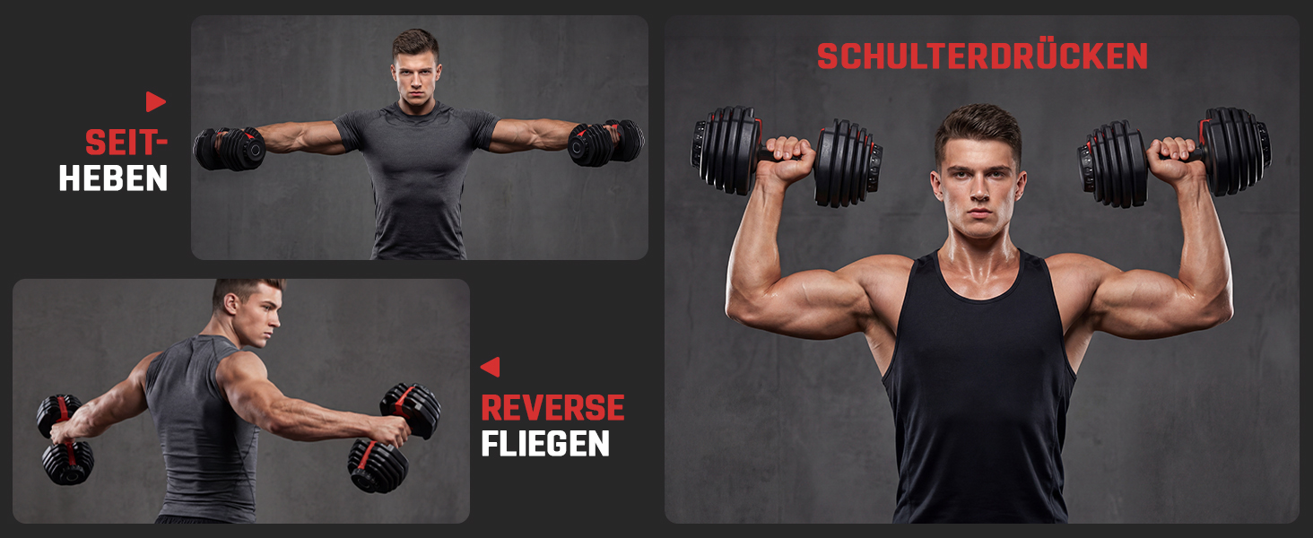 Регульовані гантелі Yaheetech, 15 рівнів, сталь, 2.5 - 24 кг, швидке налаштування, подвійне блокування, неслизькі, для тренажерного залу, дому, офісу