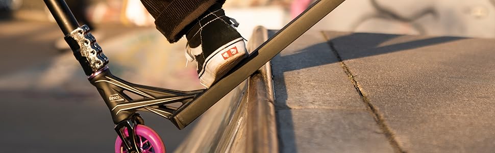 Трюковий самокат CORE Stunt-Scooter 110мм, ABEC 9, для дітей та дорослих (від 5 років), регульована висота 78-96см, сріблясто-бірюзовий + стікер Fantic26