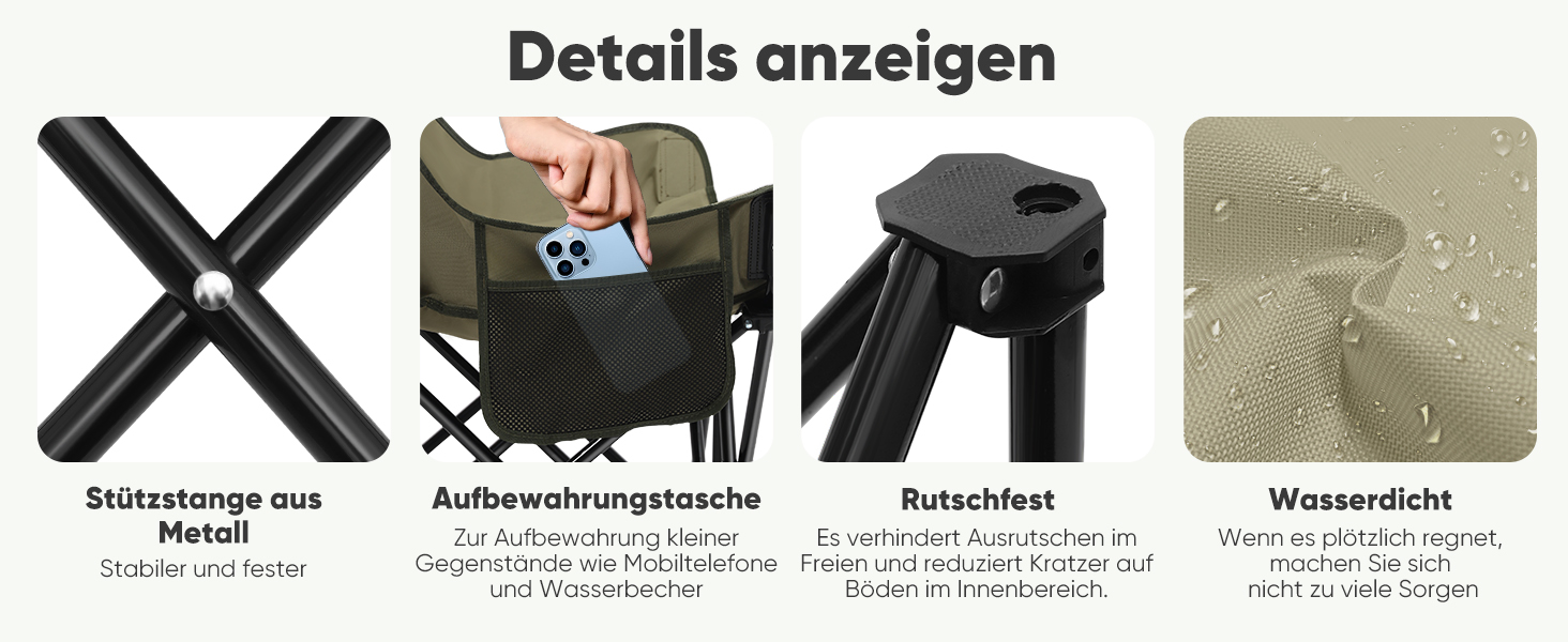 Складне крісло-диван для кемпінгу Sunula на 2 особи - портативне крісло з підлокітниками та сумкою, ідеально для пікніків, кемпінгу, саду, балкону, намету та риболовлі. Синій, 110 см