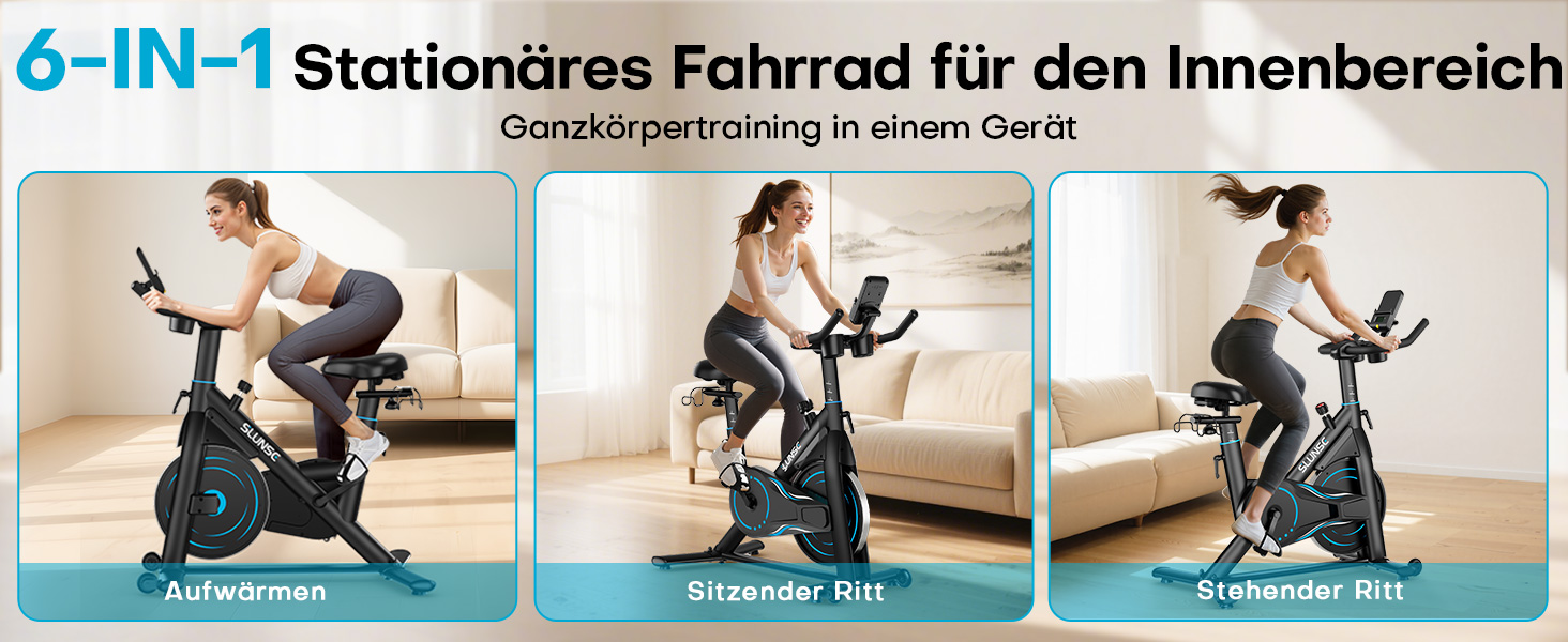 Hometrainer Neu SLUNSE 2025: велотренажер з магнітним опором, LCD-дисплеєм, підтримкою додатків та вагою до 180 кг (зелений/синій)