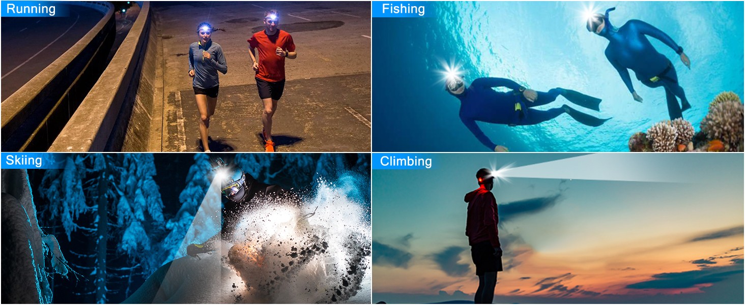 Ліхтар на лоб LED XHP70 з USB зарядкою, 90000 люмен, 5 режимів, Zoom, водонепроникний, для кемпінгу, полювання, бігу, риболовлі, велоспорту (чорний)
