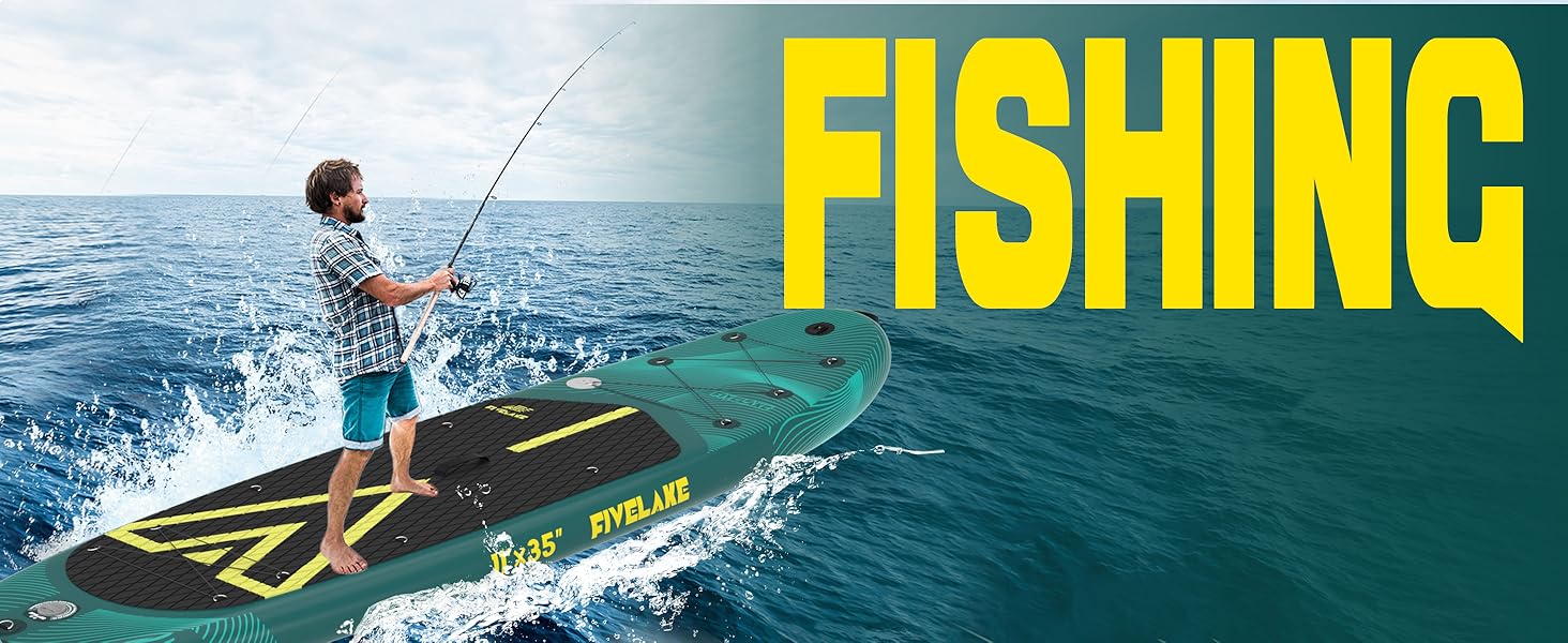 Надувний SUP-борд FIVELAKE для дорослих, 335 см: комплект з аксесуарами (весло, насос, рюкзак, лінія, водонепроникний мішок)