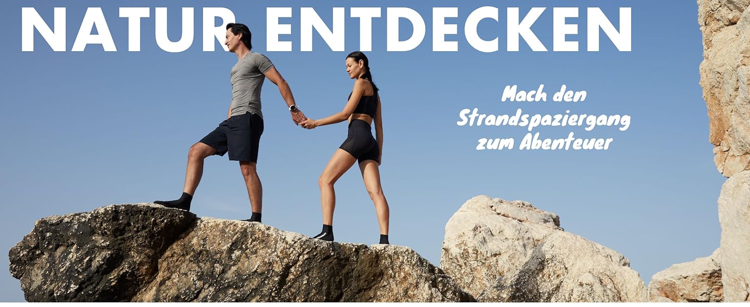 Водні шльопанці Splashies - Нековзкі дихаючі шльопанці з неопрену з міцною підошвою - Захист від гострих предметів для комфортного ходіння на пляжі - Унісекс, Чорний, 44/45 EU