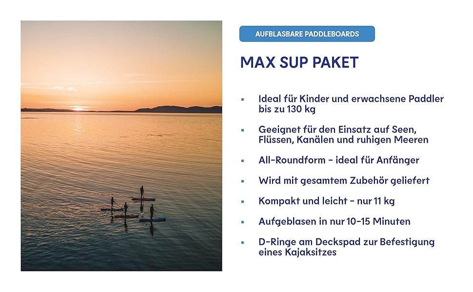 SUP комплект AQUAPLANET Max I 320 см для початківців та експертів