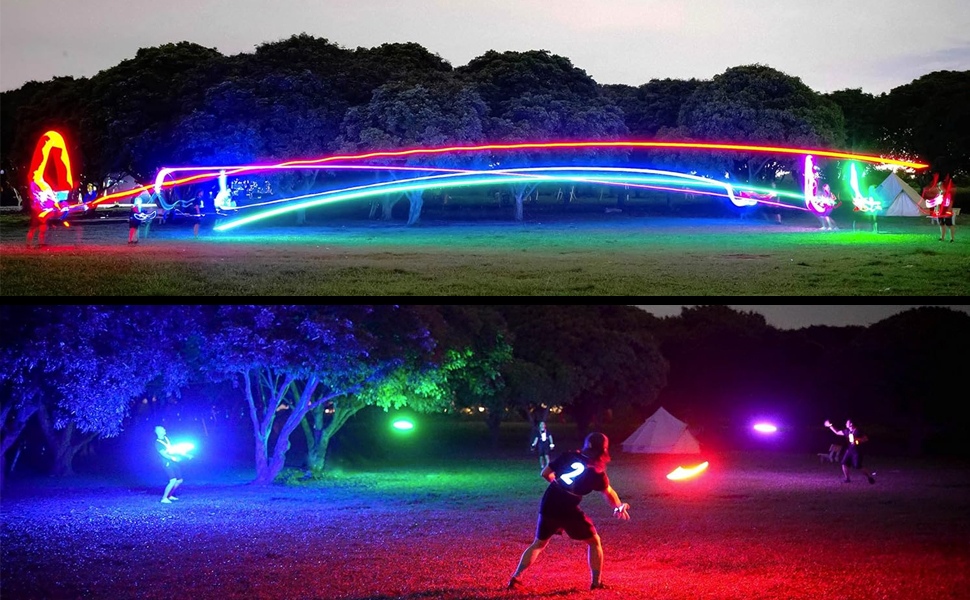 Фрісбі світне LED Ultimate Frisbee для дітей та дорослих, м'який диск з 49 LED-ліхтариками, блакитний