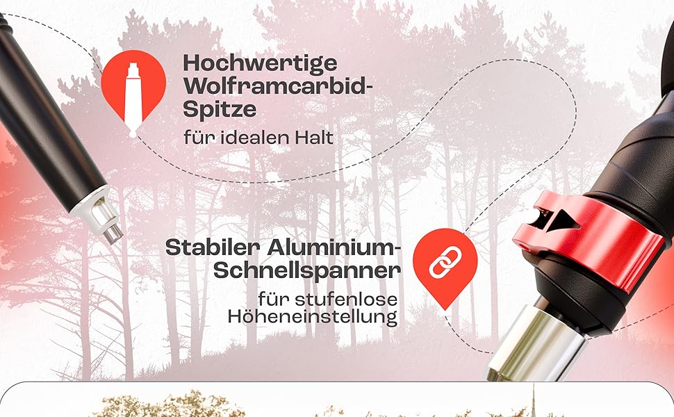 Тrekking-стійки Rothwild Luchs з корковим руків'ям – регульована довжина, легкі складані стійки для жінок та чоловіків, включаючи сумку, алюміній, 105-125 см