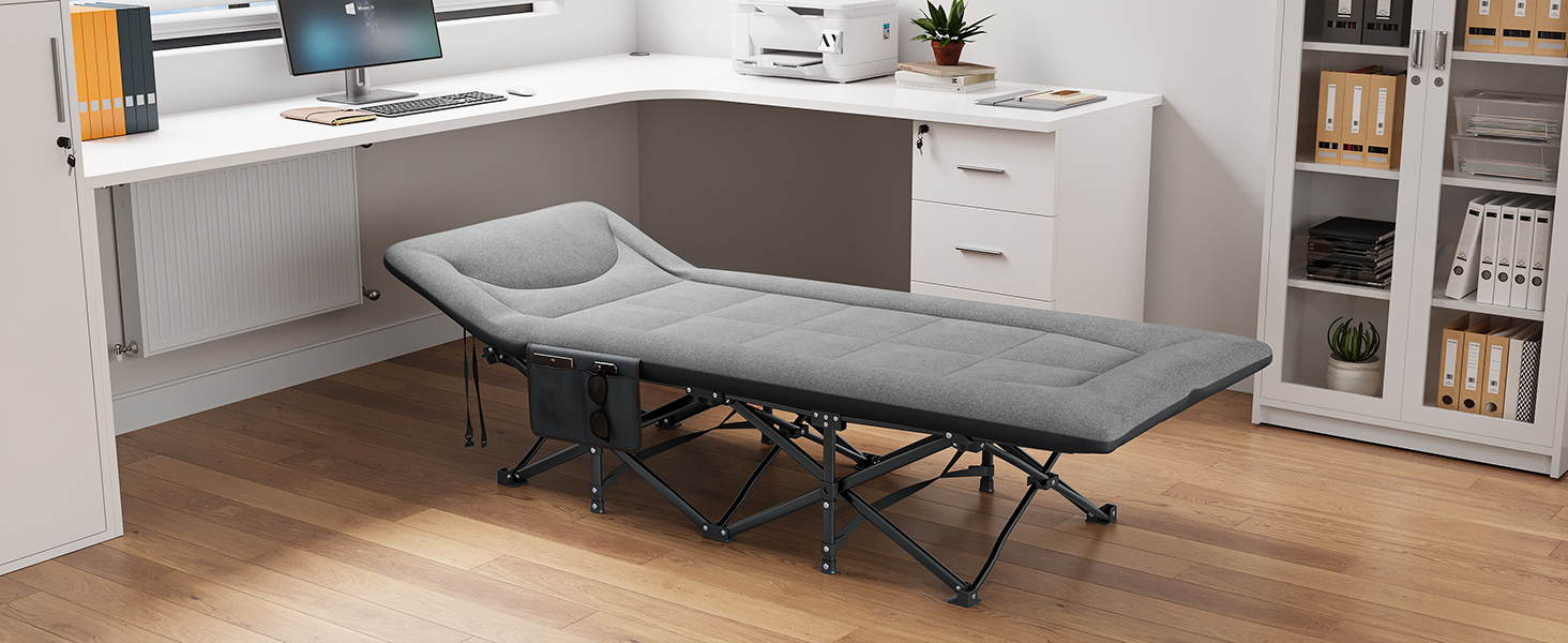 Розкладне ліжко YITAHOME для дорослих: міцне кемпінгове ліжко з вантажопідйомністю 260 кг, сіре