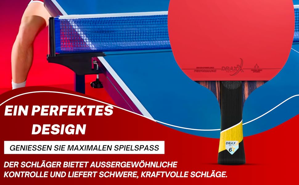 Стіл тенісний ракетковий набір DRAXX SPORTS Carbon | 6 зірок | Швидкий, Сильний, Точний | Офенсивна Швидкість | Посилена Захисна Чохол | Професійний Стіл Тенісний Ракетка для Професіоналів