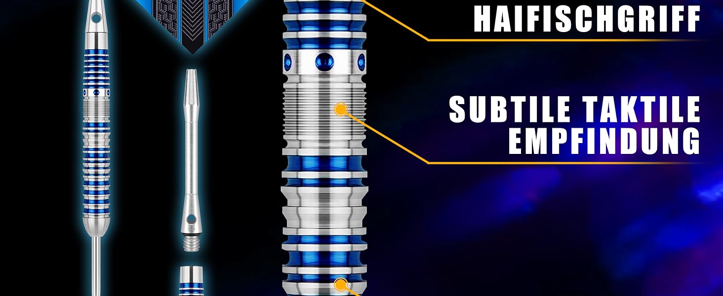 Дарти WIN.MAX Tungsten 90% (3 шт) 24г, сталеві з металевим наконечником, професійні, сині