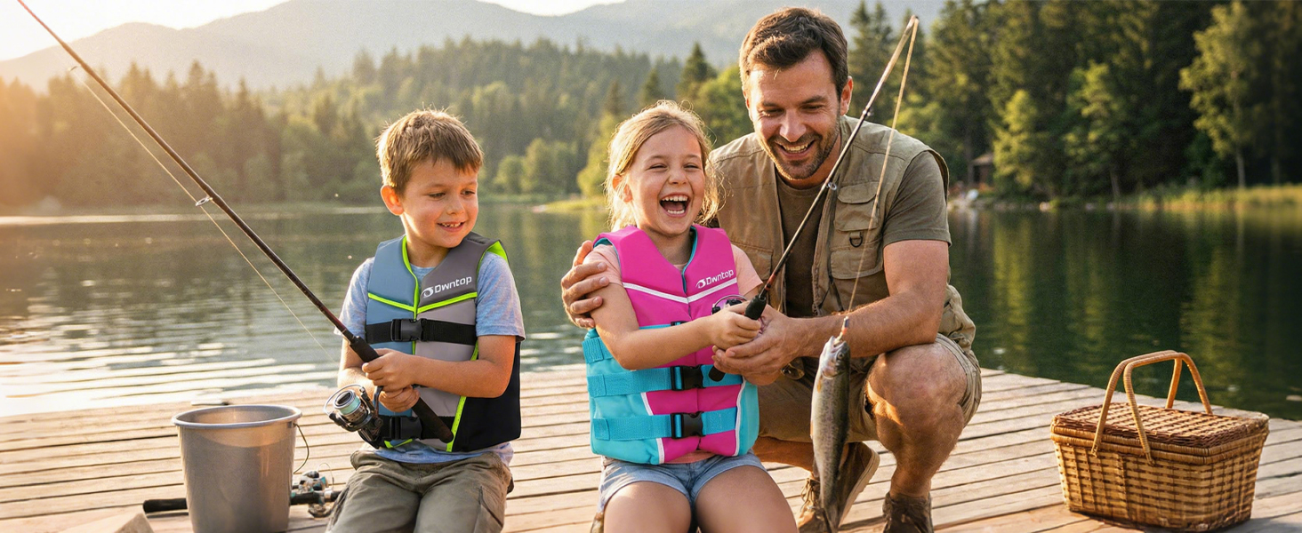 Owntop Жилет рятувальний дитячий та підлітковий, фіолетовий, M. Регульований, з триразовою системою безпеки. Підходить для каякінгу, плавання, риболовлі та снорклінгу.