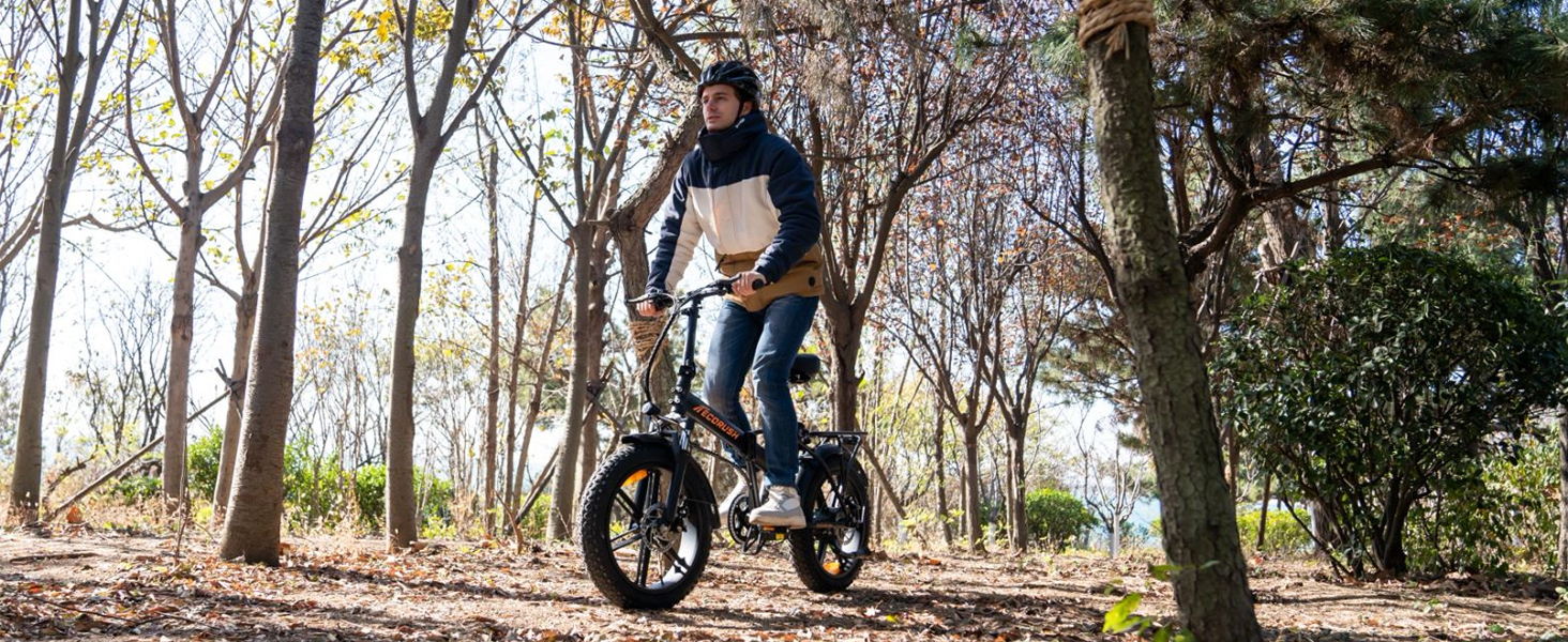 Велосипед складаний ECORUSH E-Bike 20 товста шина 250Вт/48В/15Ач, синій