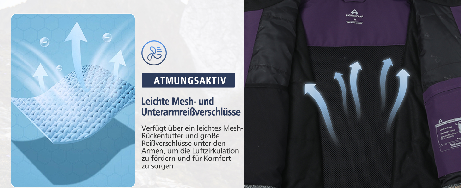 Жіноча куртка Pioneer Camp для сноуборду та гірськолижного спорту, водонепроникна, вітрозахисна, тепла, зимова, біла, розмір S