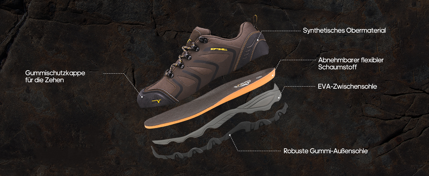 Чоловічі водонепроникні трекінгові черевики NORTIV - водонепроникні, легкі, для хайкінгу, кемпінгу, трекінгу, 45 EU, коричневі, чорні, світло-коричневі