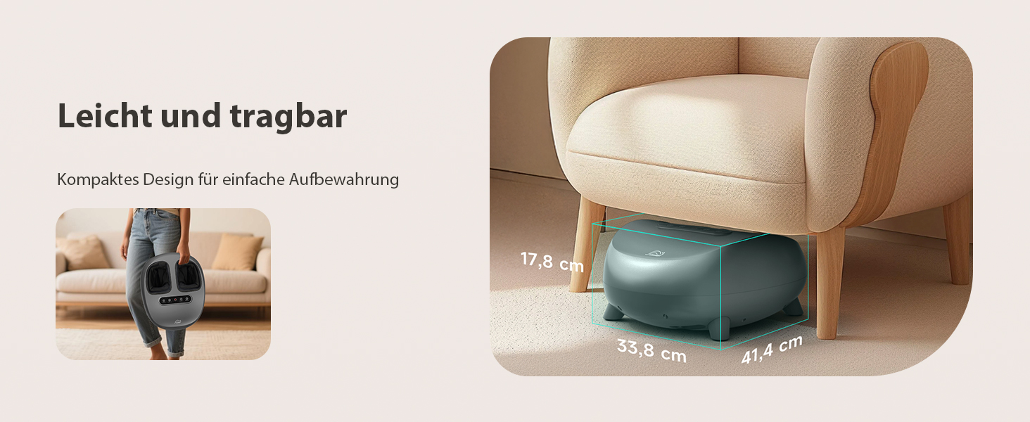 Електричний масажер для ніг Snailax Shiatsu з підігрівом та глибоким розминанням. Для лікування п'яткової шпори, подарунок для жінок/чоловіків. Розмір 48, срібний колір.