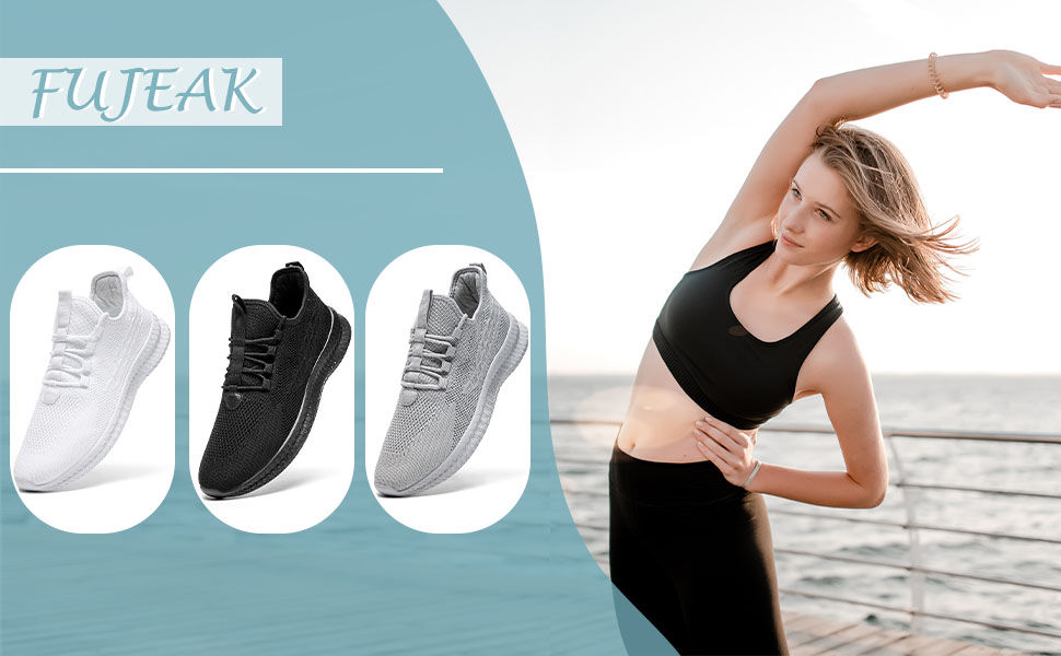 Жіночі кросівки FUJEAK для бігу та ходьби, спортивні, легкі, темно-синій (38 EU)