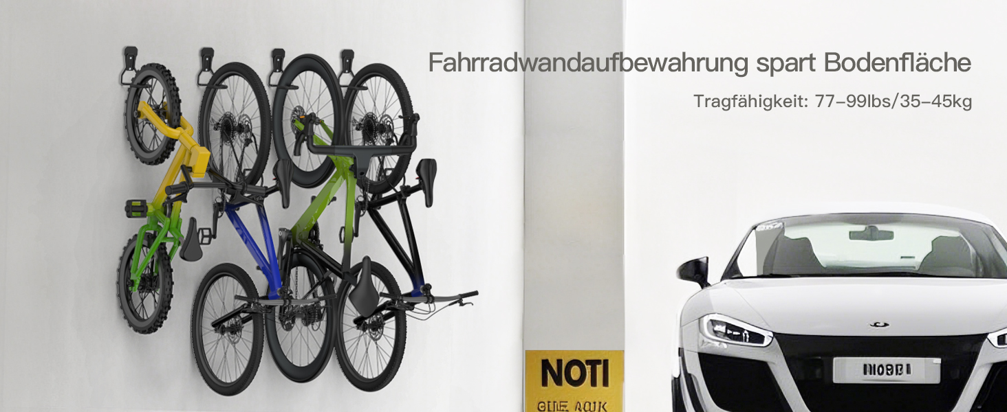 Настінна підставка для велосипеда Housolution, 2 шт. - Економія простору, вертикальне зберігання, з EVA гумою, чорний