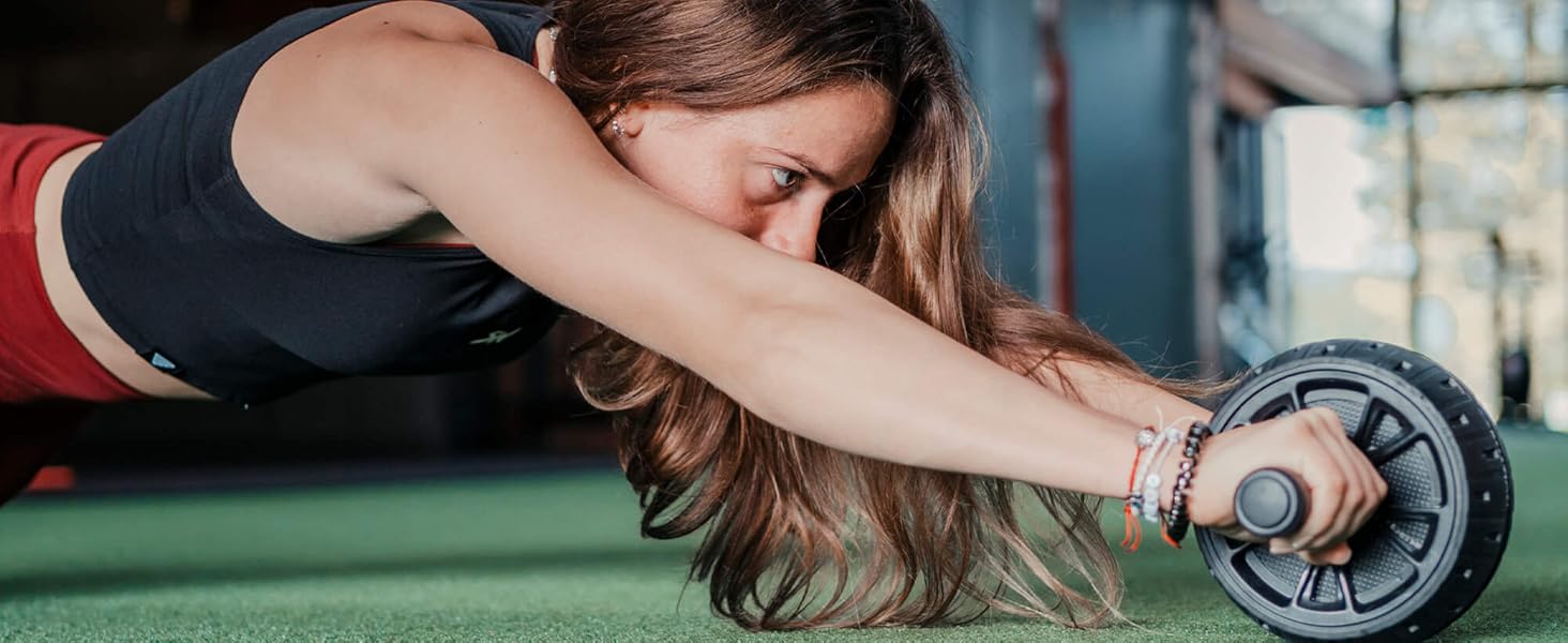 Колесо для пресу GORNATION з наколінниками, для тренування корпусу, компактне та міцне, Ø 16 см, стабільне, для пресу, спини та рівноваги