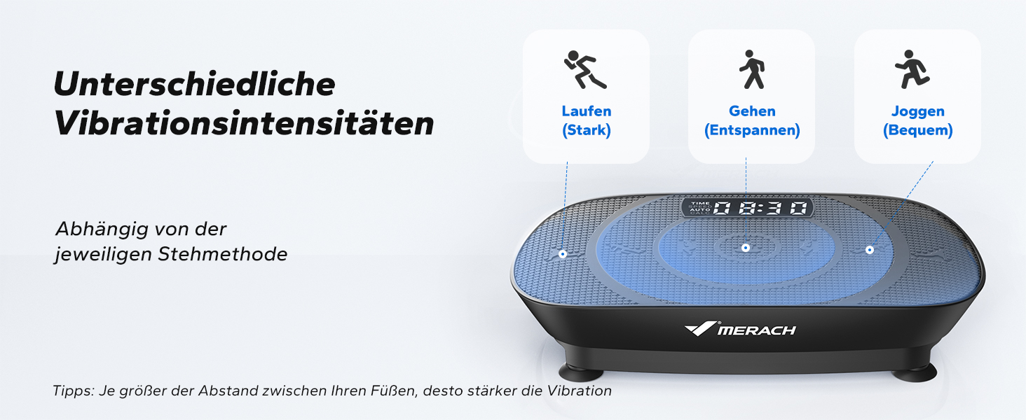 Вібраційна платформа MERACH для тренувань всього тіла, побудова та формування м'язів, автоматичне регулювання швидкості, Bluetooth-динамік, чорний