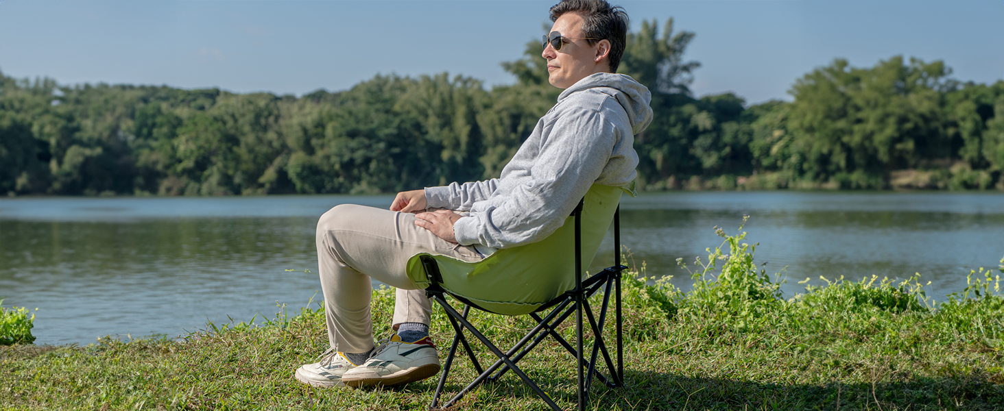 Складний стілець U2PICK для кемпінгу: легкий, зручний, до 160 кг, з сумкою, сірий