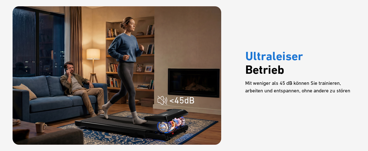 Бігова доріжка DeerRun Walking Pad під стіл з ухилом 6%, для дому та офісу, компактна, з додатком, пультом та LED-дисплеєм, до 136 кг, чорна