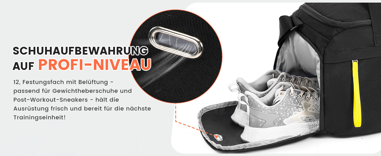 Спортивна сумка SKYSPER 35L з відділенням для взуття та мокрих речей - для фітнесу, тренувань, подорожей, чорна