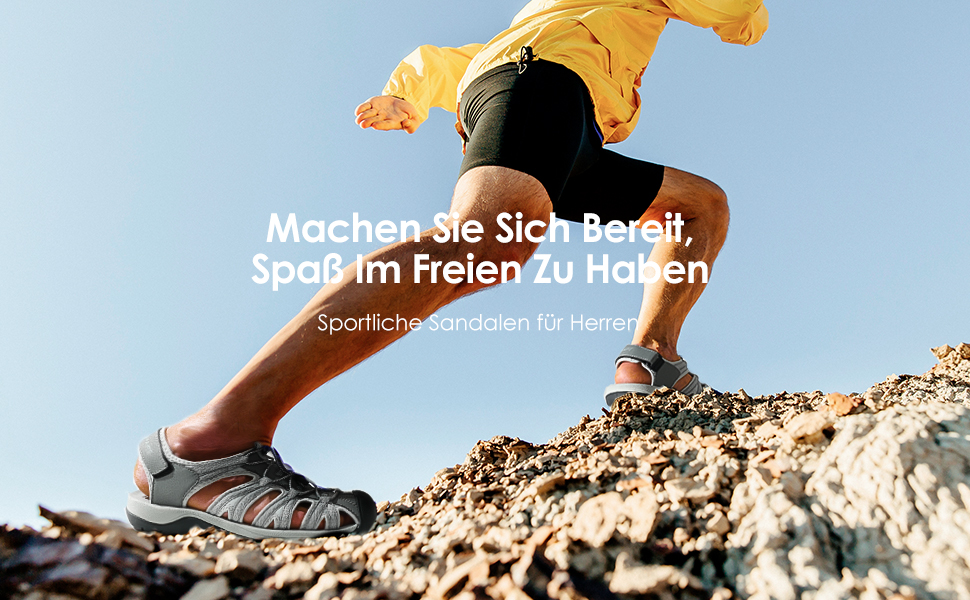 Чоловічі сандалі Dream Pairs для походів та пляжу, чорно-сірі, 40 EU, протиковзкі, дихаючі, літні