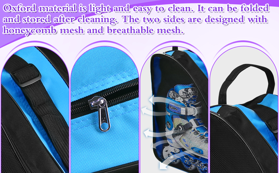 Сумка для роликів та ковзанів для дітей. Сумка для роликів Inliner, Ice Skate Bag, Skischuhtasche, Rollschuhtasche (Блакитна)