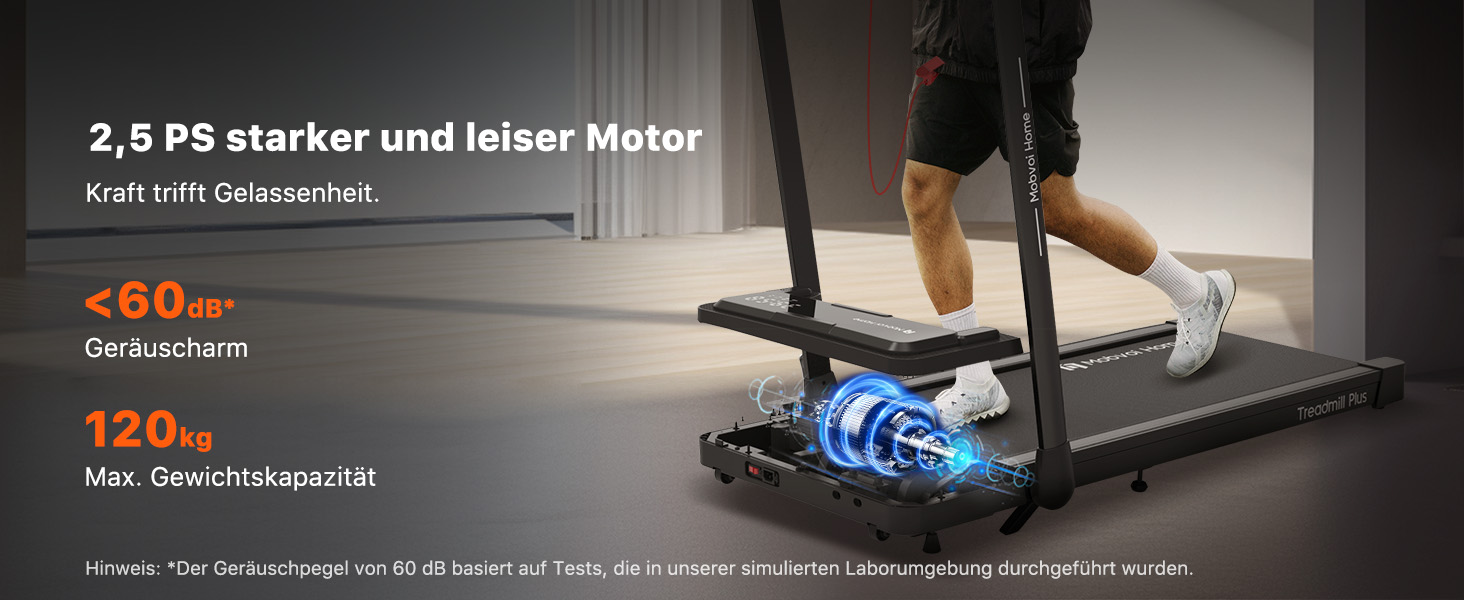 Біговий тренажер Mobvoi Home Laufband Plus: Розумний AI 3-в-1, складний, 2.5 PS, LED-дисплей, динаміки, велика поверхня для бігу, додаток TicSports, до 120 кг, швидкість до 12 км/год, регулювання нахилу