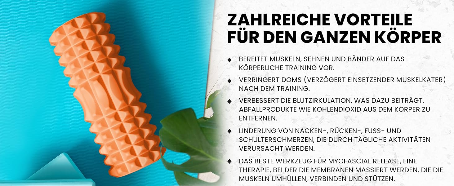 Набір для масажу фасцій Unycos: ролер, стрічка, м'яч, стік, мотузка, сумка | До 120 кг, чорний/оранжевий