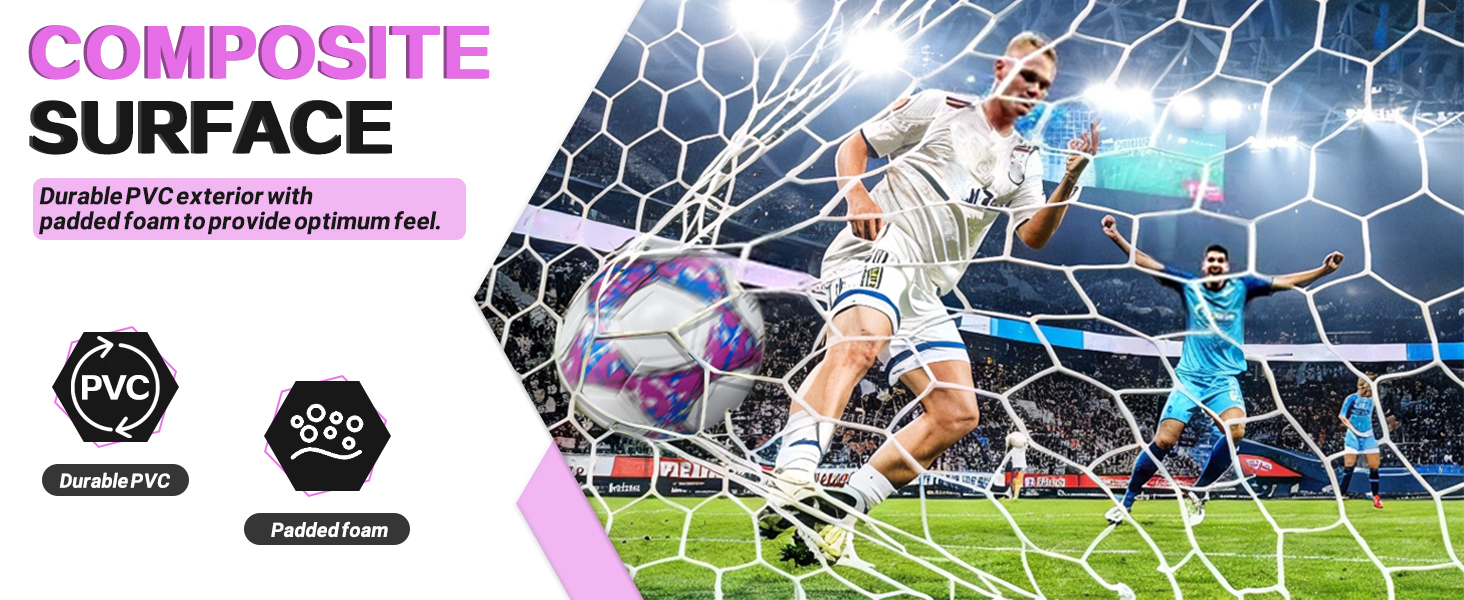 Дитячий футбольний м'яч розмір 5, рожевий, з насосом, сіткою та сумкою. Стандартний тренувальний м'яч з шкіри для дітей.