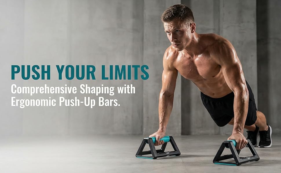 Набір для віджимань 2 шт. з нековзкими ручками, база з силікону, 110 кг, для віджимань, станова, калістеніка