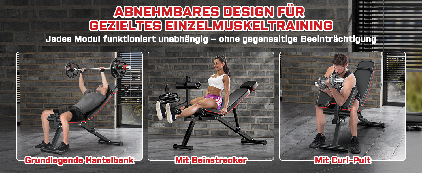 Регульована лава для тренувань XDDIAS з блоком для згинання ніг та підтримуючим валиком, до 410 кг, 10 положень спинки, для дому, багатофункціональна