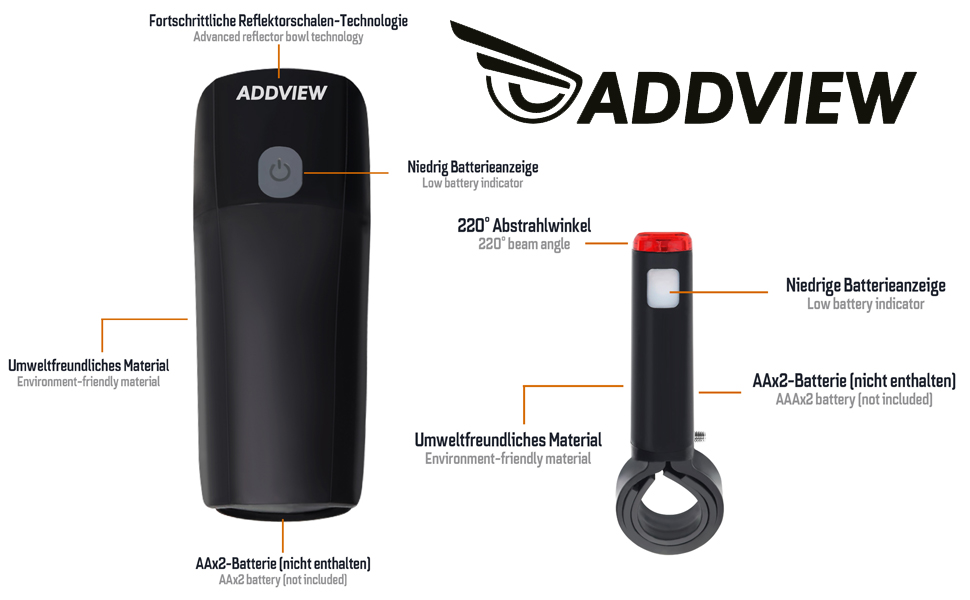 Набір велосипедних ліхтарів 40 Lux Stellar: переднє та заднє світло, сертифіковане StVZO, водонепроникне, LED з індикатором заряду батареї, для щоденного використання та їзди на роботу