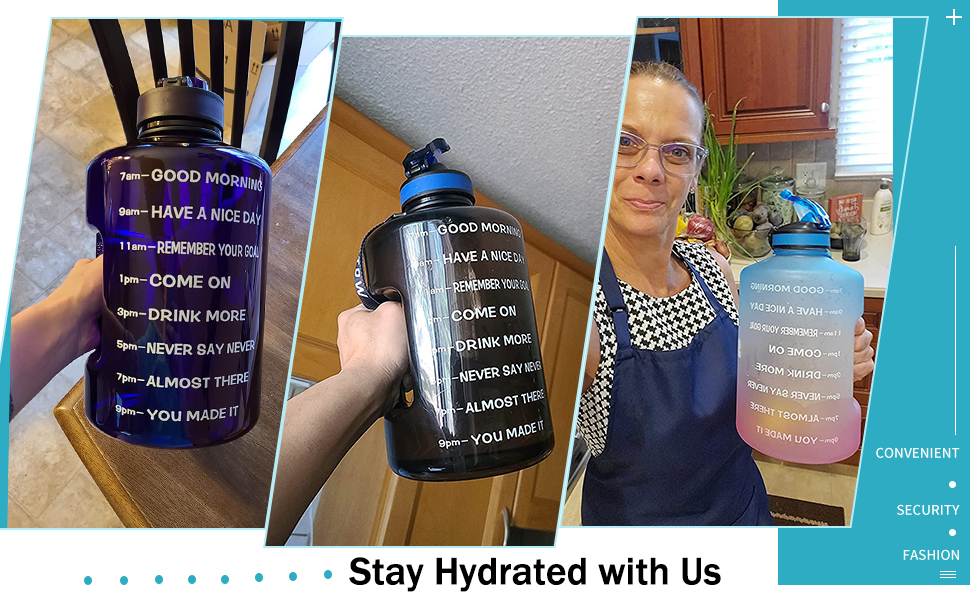 Спортивна пляшка для води 3,78 л з позначками часу та трубочкою, BPA Free, витокозахисна, 3800 мл, блакитна