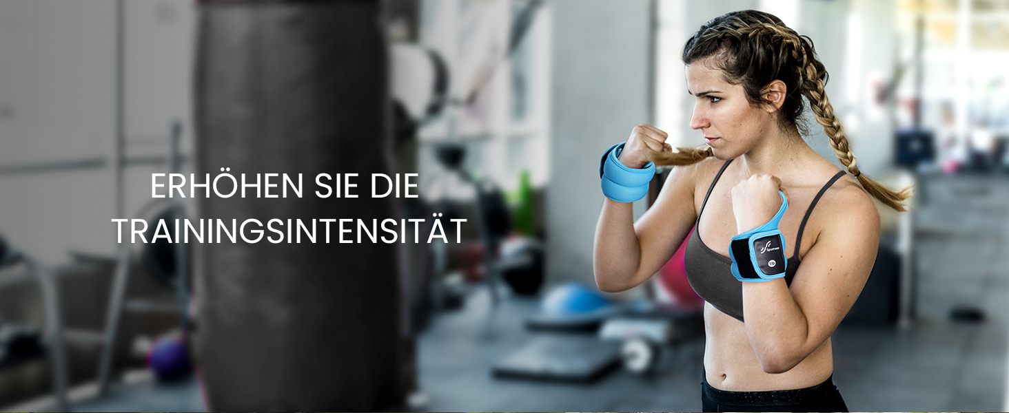 Набір вантажів для зап'ястя Sportneer (2 шт.) з петлями для великого пальця, синій