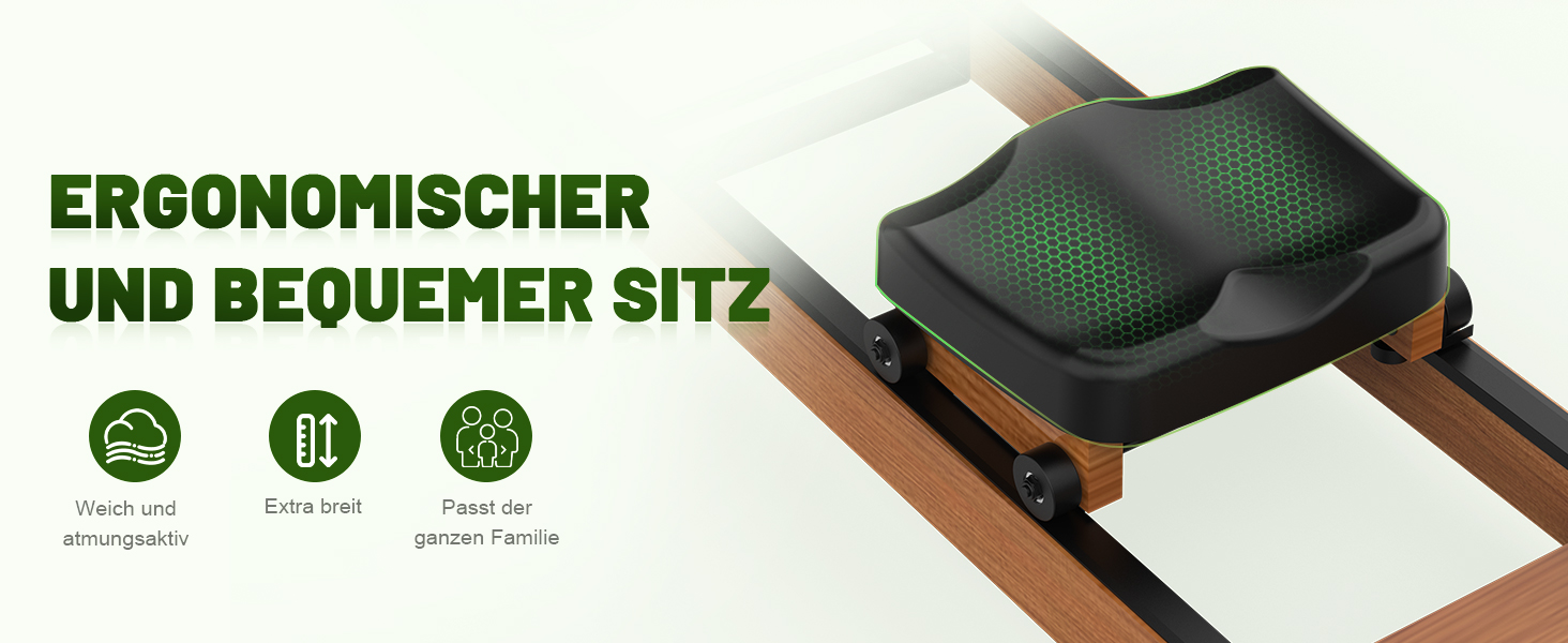 Гребний тренажер Kitopa RW719-50 з водою, для дому, з Bluetooth, Kinomap (30 днів)