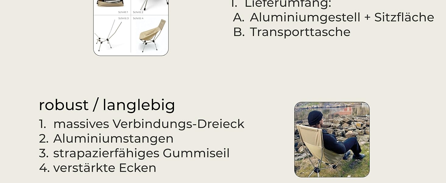 Складний туристичний стілець Osoltus Nordkap: легкий, компактний, міцний (100 кг), з алюмінієвим каркасом, для відпочинку на природі