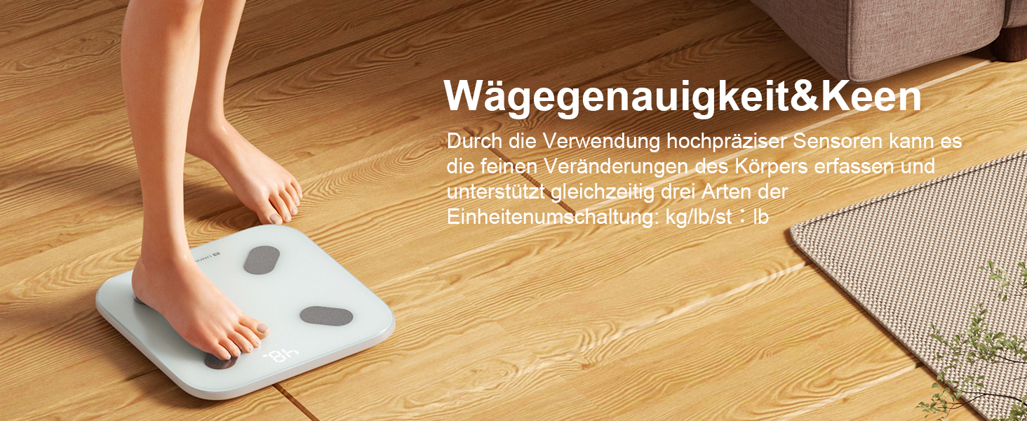 UNIWEIGH Розумна вага для вимірювання ваги тіла, Bluetooth вага для аналізу складу тіла, BMI, жир, м'язи, білок, максимальне навантаження 180 кг