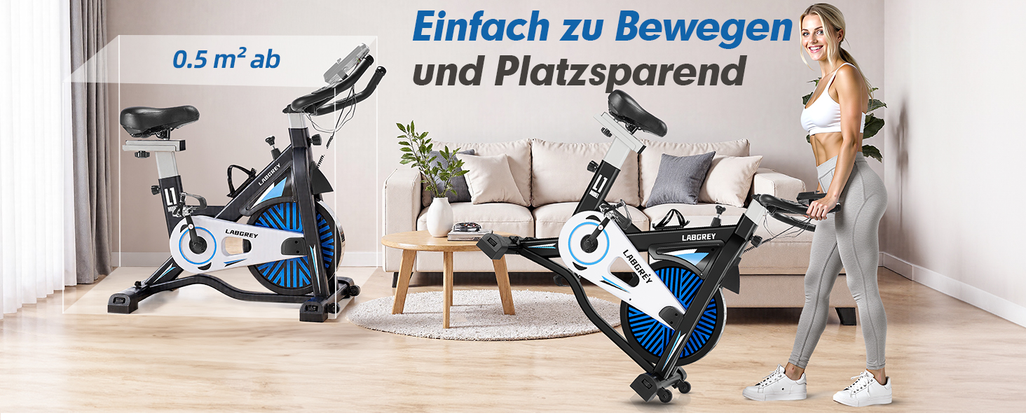 Велотренажер для дому: фітнес-велосипед з пульсометром, LCD-дисплеєм та підставкою для iPad, регульоване сидіння та опір, чорний