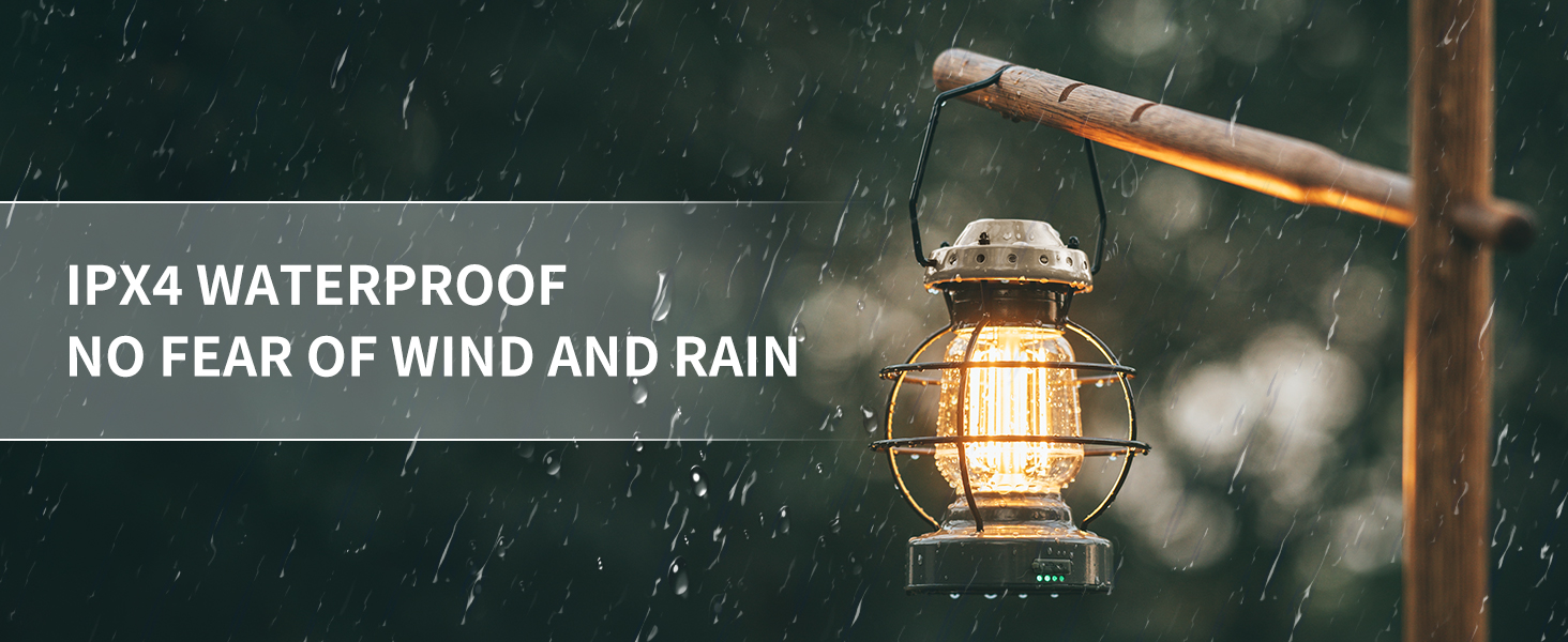 Ліхтар настільний Naturehike LED | IPX4 вологостійкий, вінтажний, для дому, саду та кемпінгу, регульована яскравість, 3000mAh