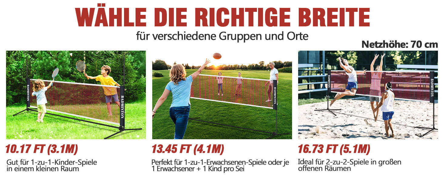 Мережа волейбольна / бадмінтонна з регульованою висотою, складана, для вулиці, з сумкою 310 см