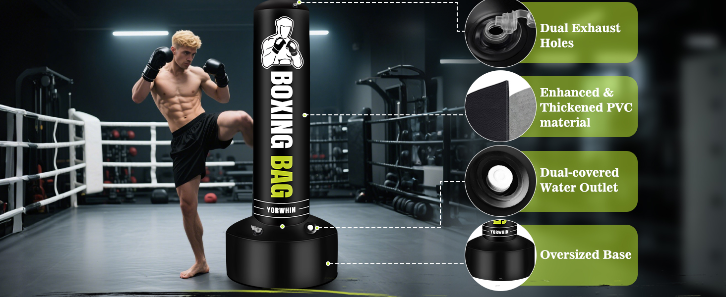 Надувний боксерський мішок для дорослих, стоячий боксерський мішок, самостійний мішок для кікбоксингу, обладнання для тренувань MMA, Муай Тай, фітнесу, ударної сили, стиль A