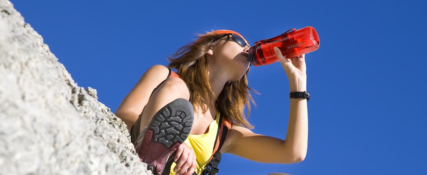 Вода пляшка UZSPACE 750 мл Tritan, без BPA, для спорту та активного відпочинку, фіолетовий