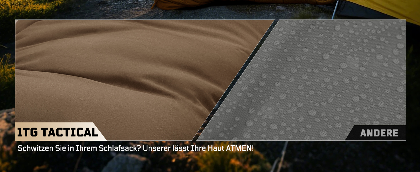 Тактичний спальний мішок 4 сезони 1TG Ranger Green/Coyote Brown, для дорослих, компактний та теплий, для кемпінгу, трекінгу, подорожей (до 185 см)