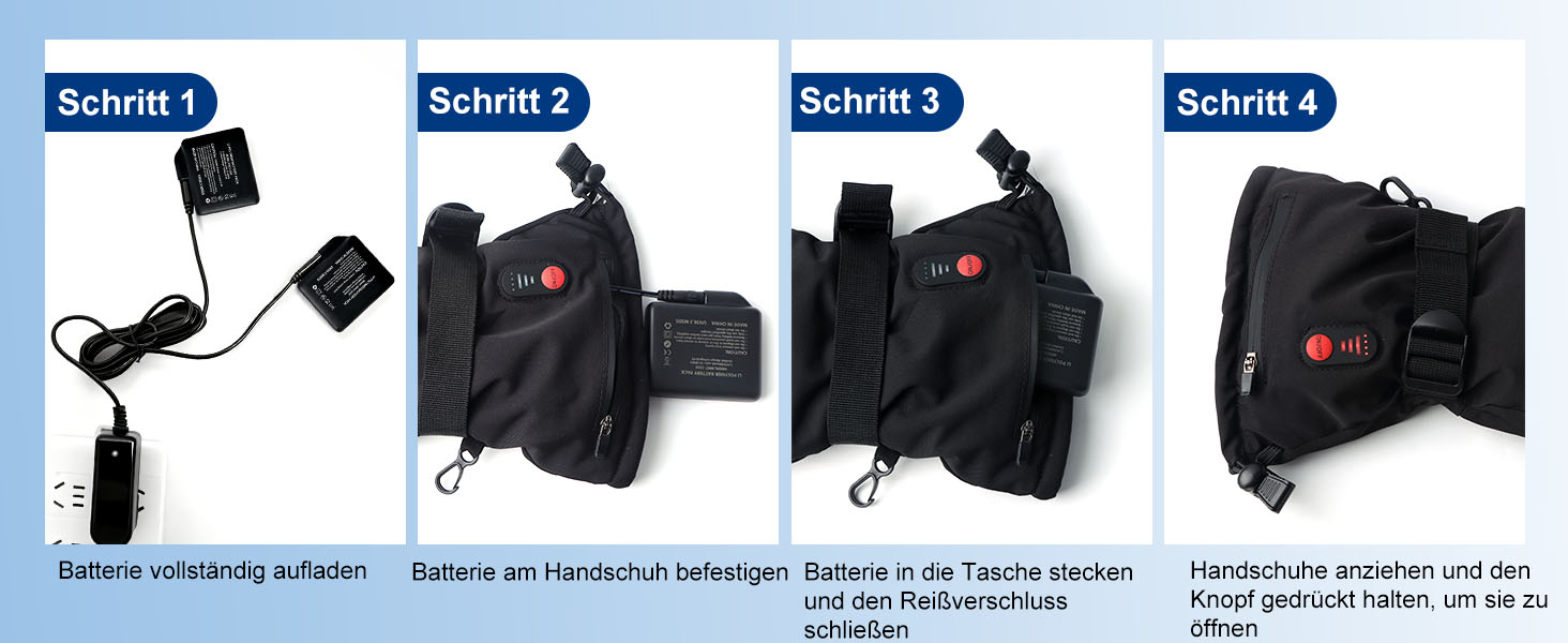 Електричні гріючі рукавиці для чоловіків та жінок, 7.4V 3200mAh, XL, Чорний