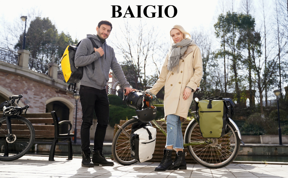 BAIGIO 3-в-1 велосипедна сумка на багажник 27-30 л, водонепроникна, багатофункціональна сумка-рюкзак для велосипеда, для заднього/переднього багажника, дорожня сумка, для ноутбука, на плече