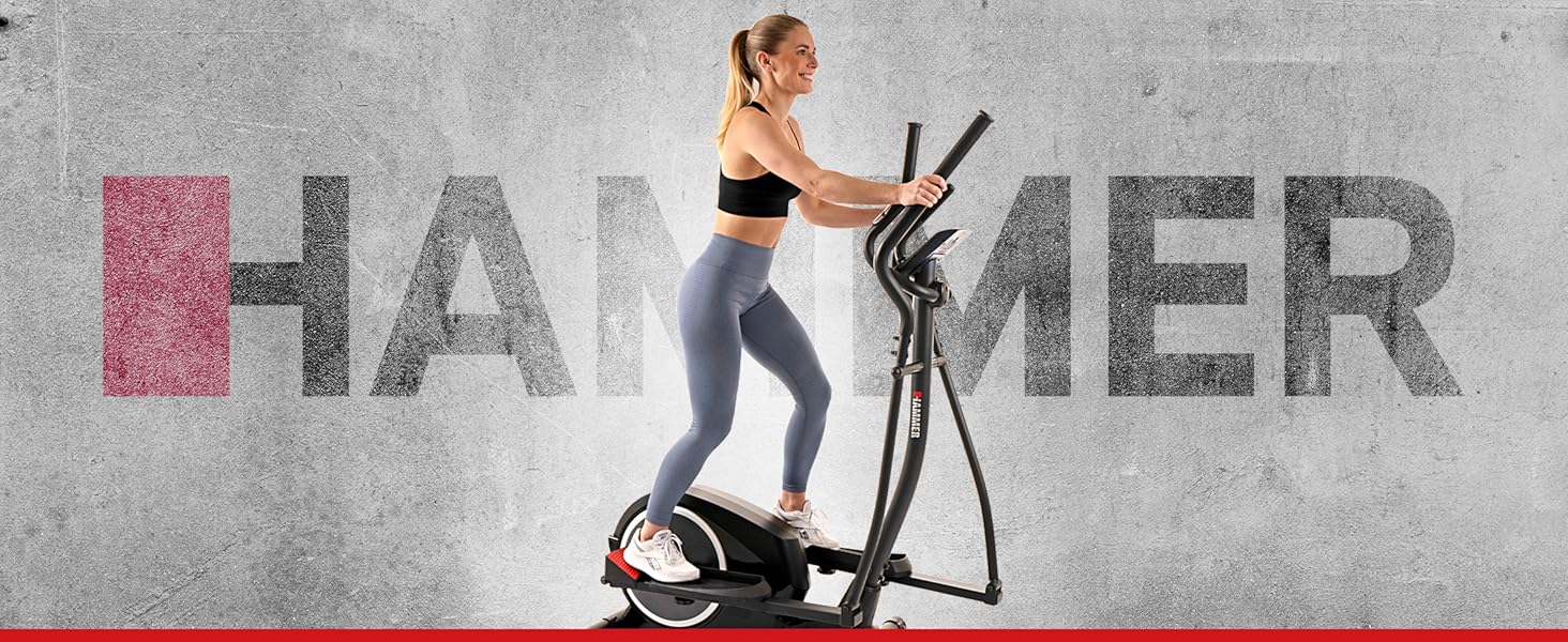 Еліптичний тренажер HAMMER Crosstech XTR BT з Glute Shaper та світлоіндикатором навантаження, 21 програма