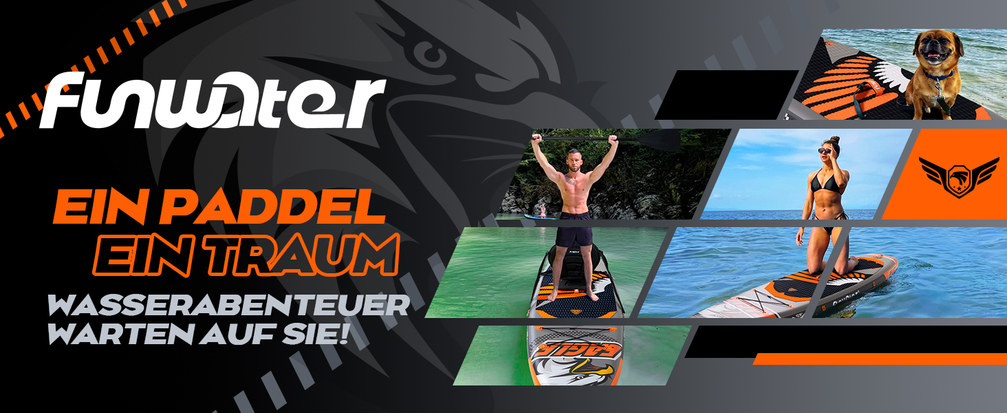 Надувний SUP-борд FunWater 11'10'6: комплект з аксесуарами для дорослих, для всіх рівнів підготовки